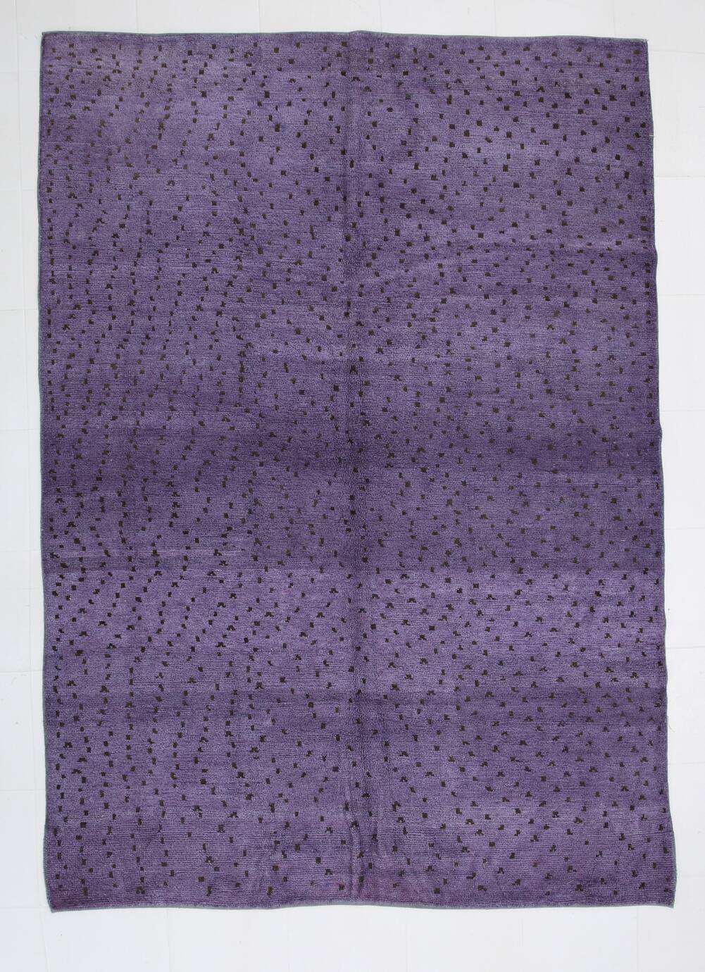 Purple & Brown Polka Dot Kilim Rug, 206x263Cm