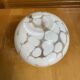 Murano speckled glass ball vase, vintage soliflore.