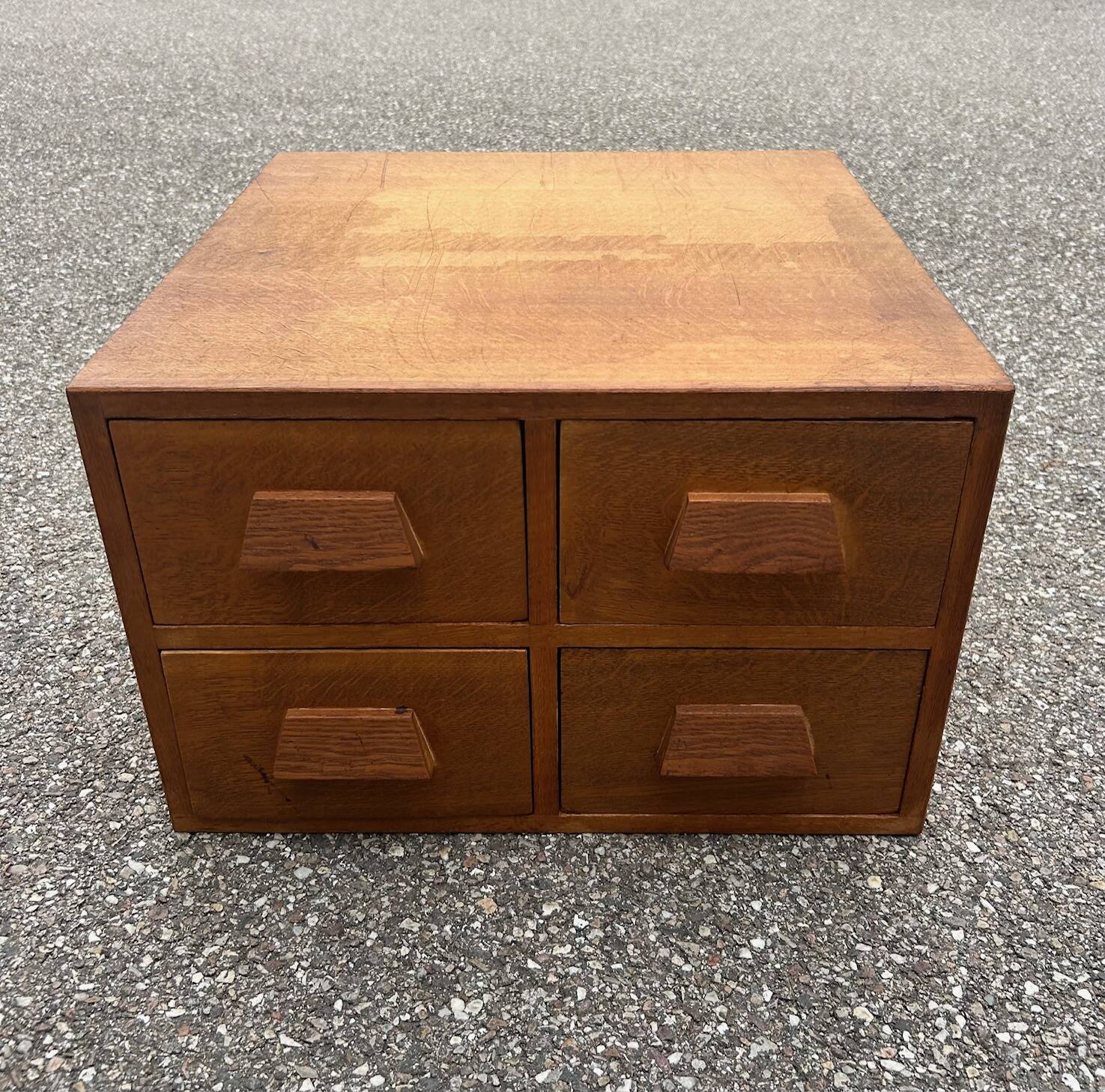 Oak craft cabinet with 4 drawers