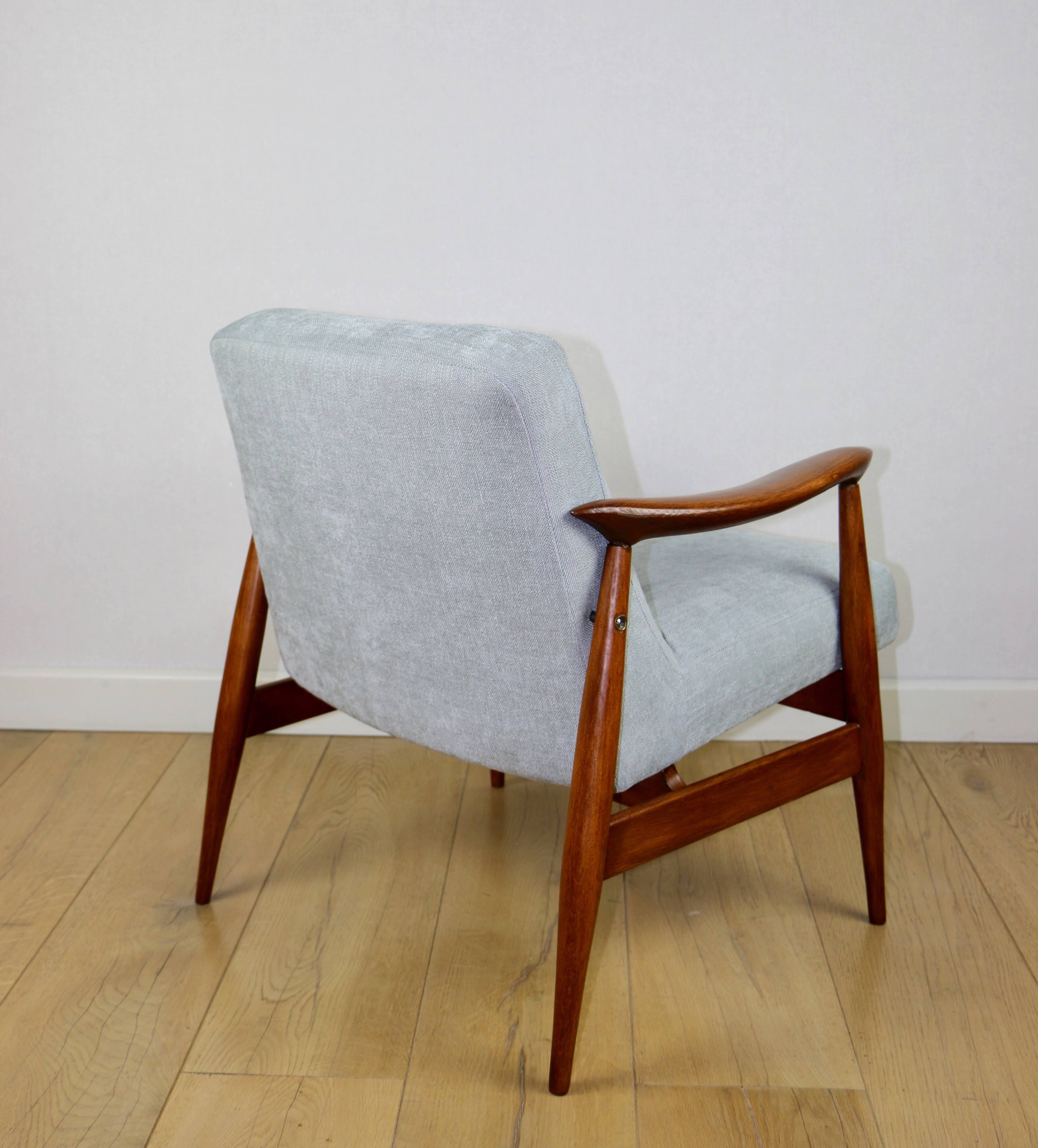 Light Blue GFM63 Lounge Chair by J. Kedziorek, 1970s