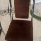 Quatre chaises chrome et velours ras marron design 70