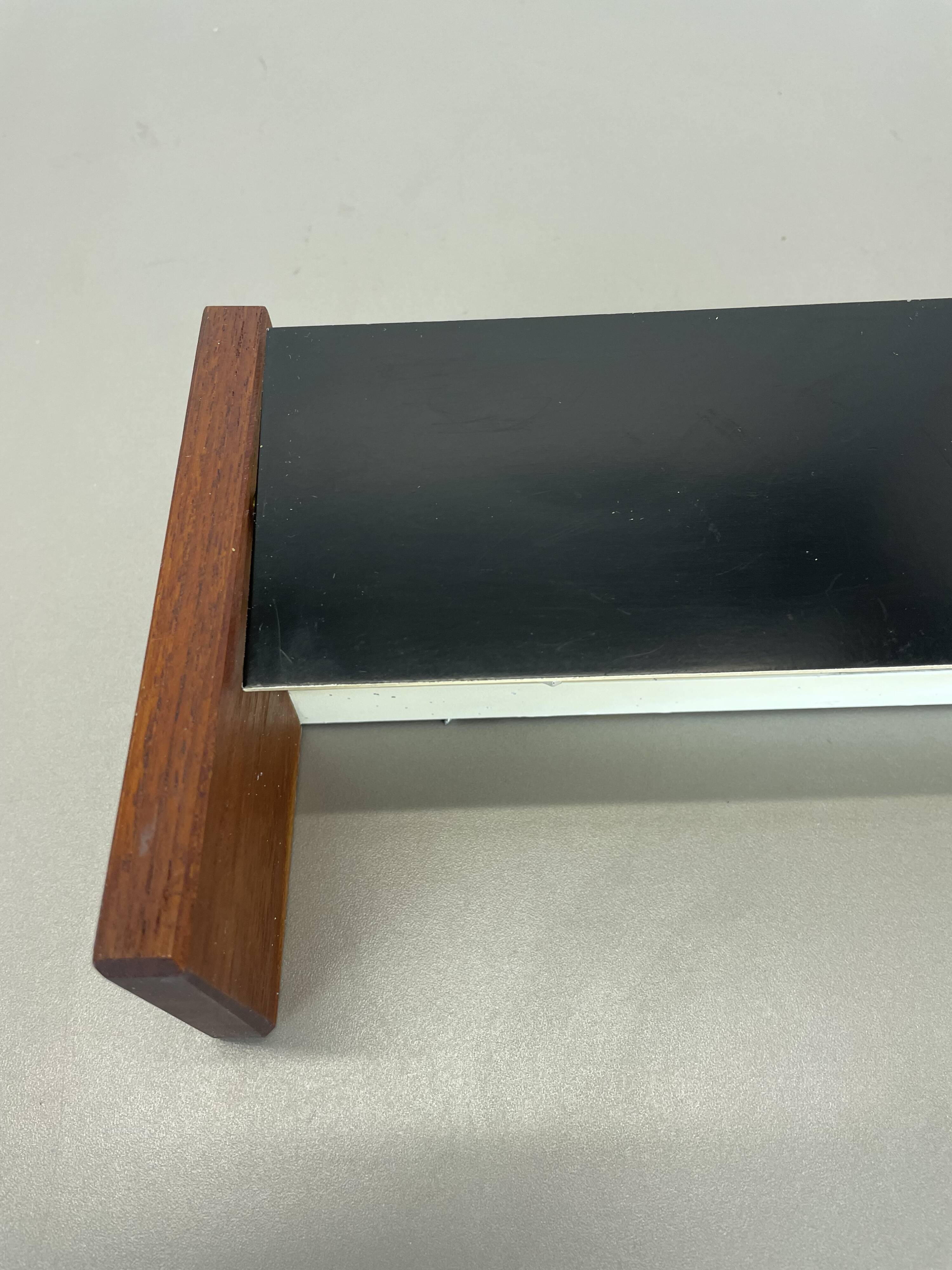 cubic Large 38cm Teak and Metal adjustable wall light element, Germany 1950s