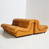 Modular leather sofa set