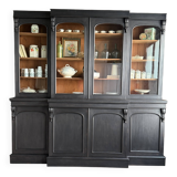 Large black patinated glass bookcase (renovated)