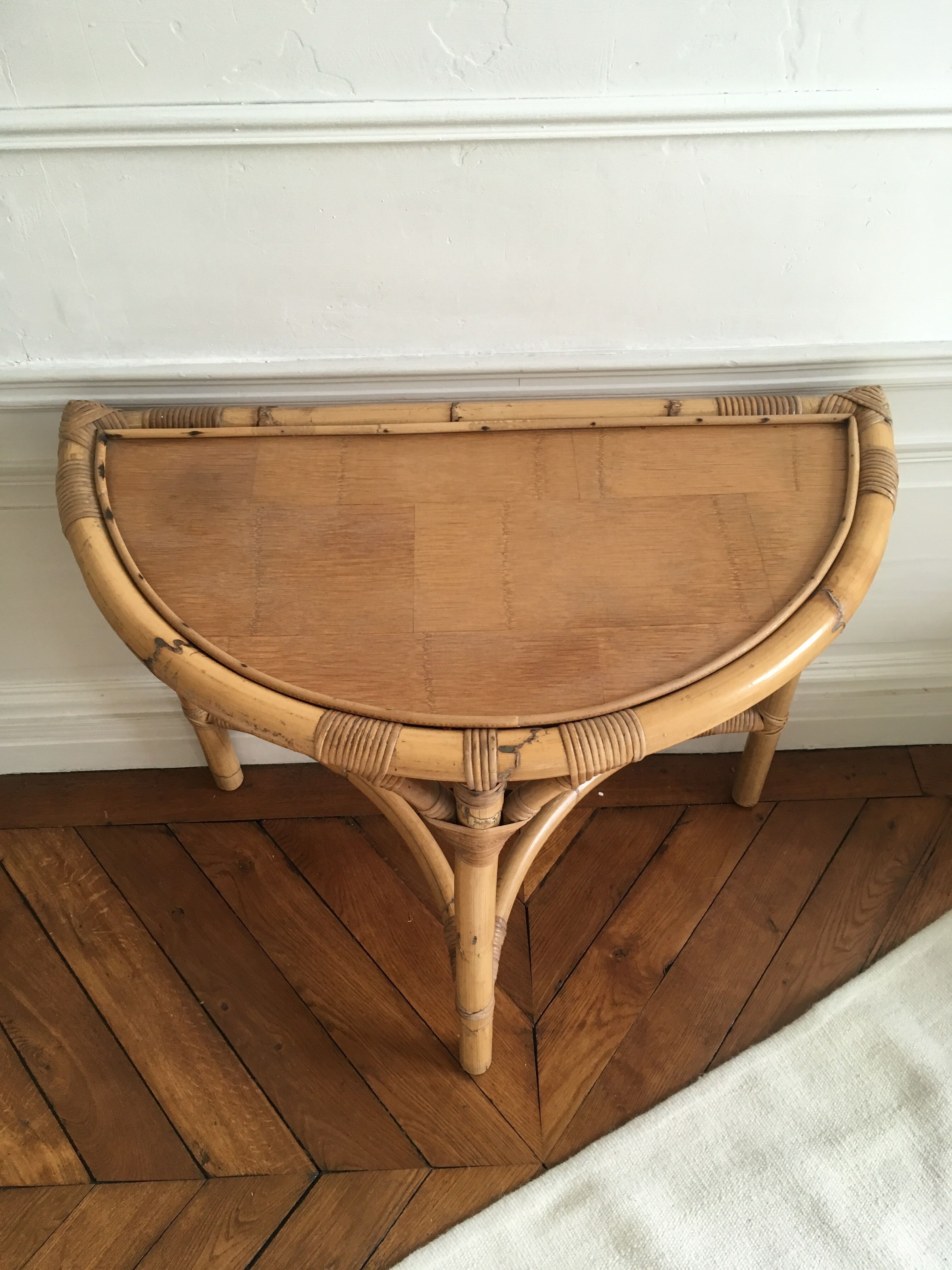 Vintage rattan console