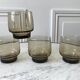 Set of 4 glasses in smoked glass 70s