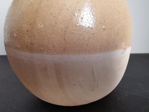 Vase soliflore français en grès émaillé / signature / céramique française / travail artisanal