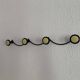 Vintage 1960s banana yellow wall coat rack with 4 hooks - 65 x 7 cm