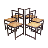 Set of 6 chairs 1970 vintage caning