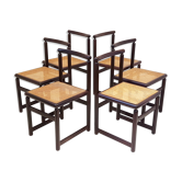 Suite de 6 chaises cannage 1970 vintage