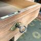 Art Deco administrative desk with walnut solid wood panels, restored.