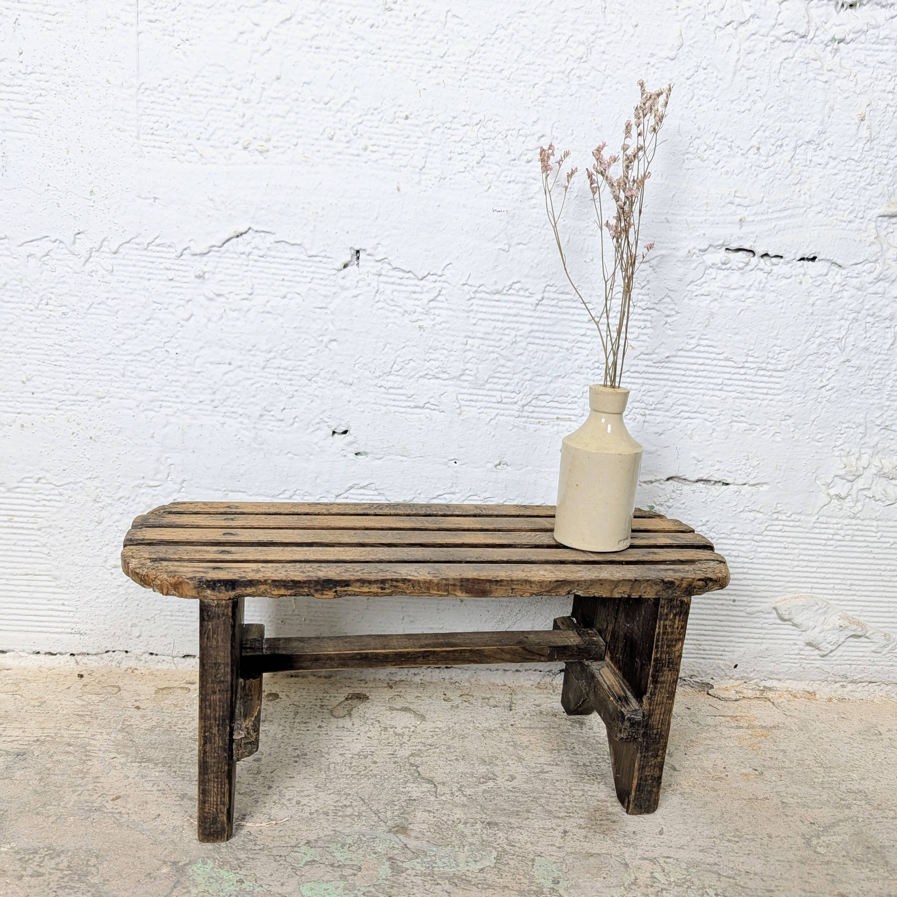 Antique slatted footrest