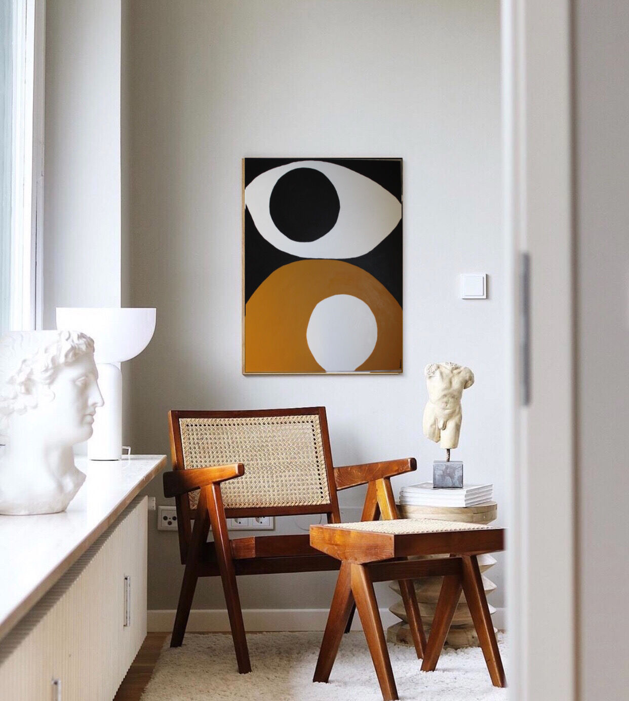 Abstract ochre canvas