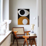 Abstract ochre canvas