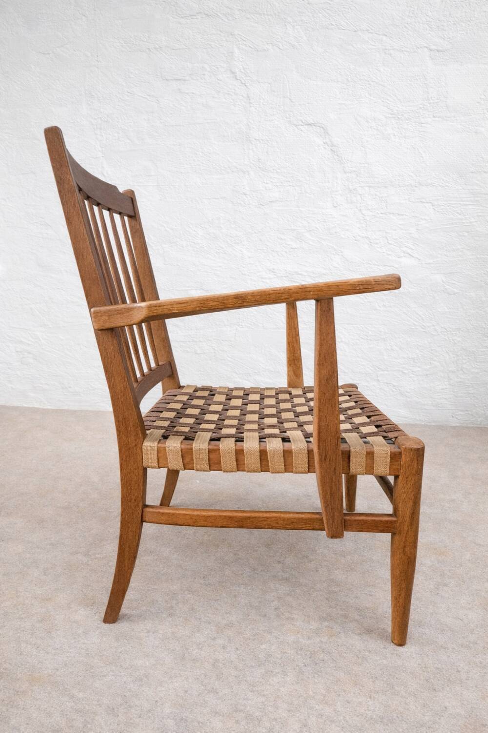 Chaises et table en chêne hongrois des années 1940, Lajos Kozma.