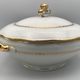 Soup bowl in white porcelain paste and enamels of limoges finish gilding