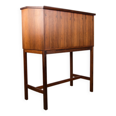 Scriban faisant bar et secrétaire en Palissandre et Formica par Hans Olsen pour C.S Mobler 1960.