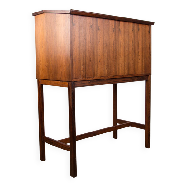 Scriban faisant bar et secrétaire en Palissandre et Formica par Hans Olsen pour C.S Mobler 1960.