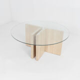 Side table with glass top