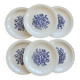 6 vintage porcelain dessert plates – Blue floral bouquet design