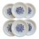 6 vintage porcelain dessert plates – Blue floral bouquet design