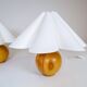 Sculptural modern table lamps from the mid-century in solid pine, Sweden, 1970s.