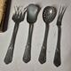 Set of 4 vintage silver-plated serving cutlery + box