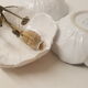 3 white ceramic flower cups