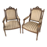 Paire fauteuil, style Louis XVI circa 1900