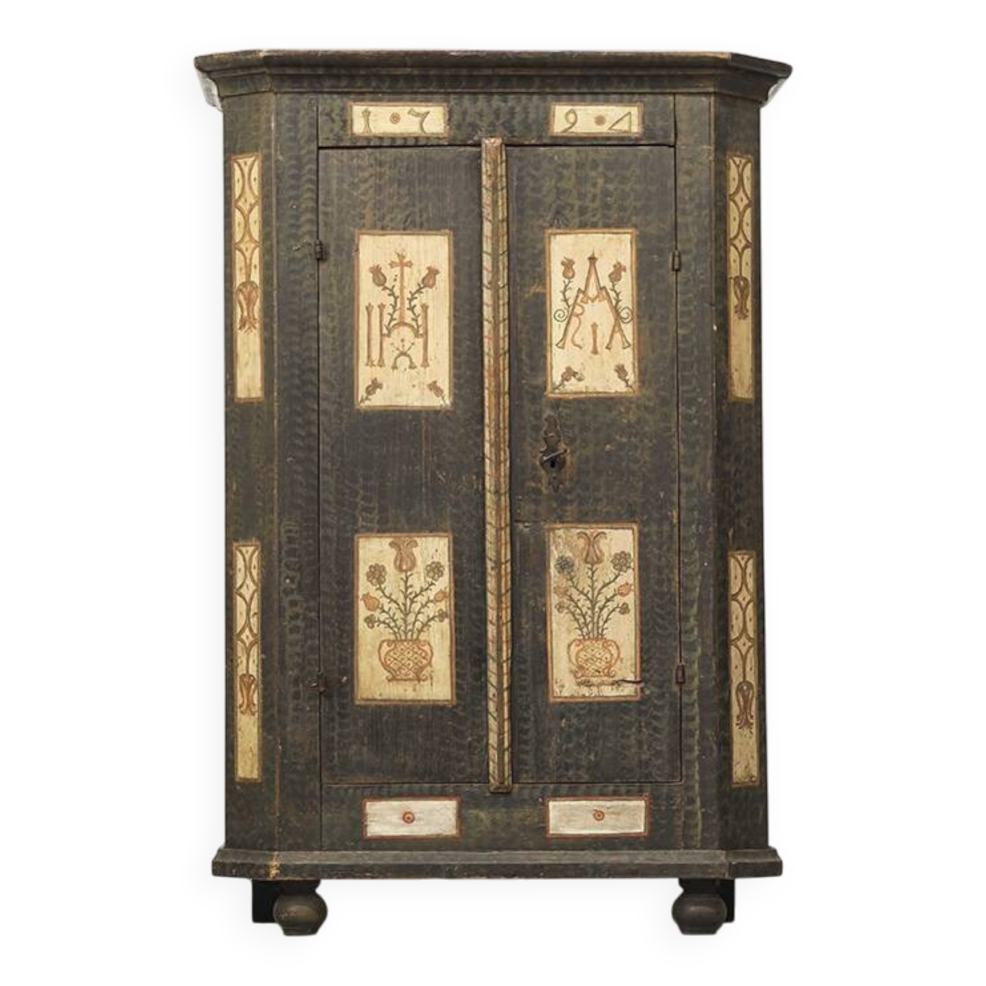 Painted Folk Art Bridal Cupboard 1794