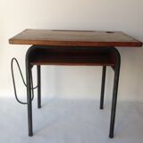 Old wooden school desk and chair