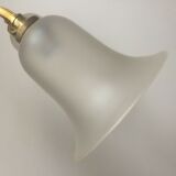 Double wall lamp in bronze and tulips in frosted glass