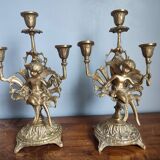 Antique bronze candlesticks
