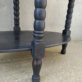 Patinated blackened wood oval gueridon