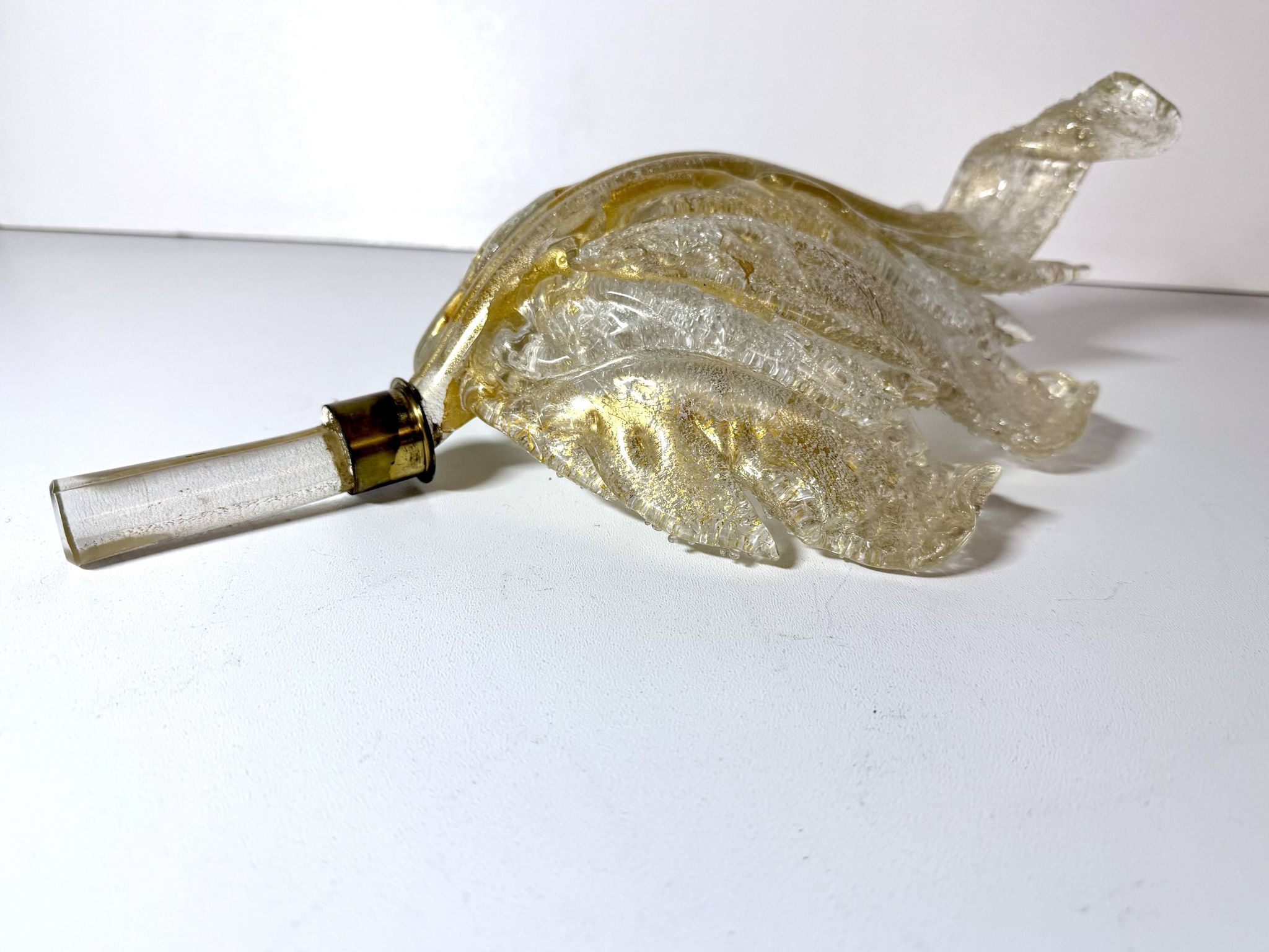 Large Vintage Murano Glass and Gold Leaf Wall Light by Barovier Toso, Italy