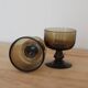 Pair of vintage brown smoked glass cups – 1960s/70s