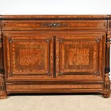 Buffet, commode en loupe d’amboine et palissandre, style Louis XVI – 2ème partie du XIXème