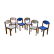 6 colorful 80s beech chairs