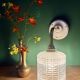 Vintage globe angled wall light in white and clear glass