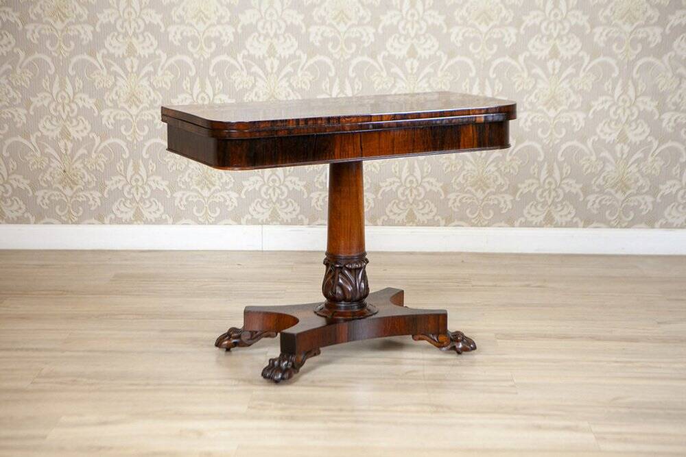 Fold-Out Rosewood Card Table, 1920s