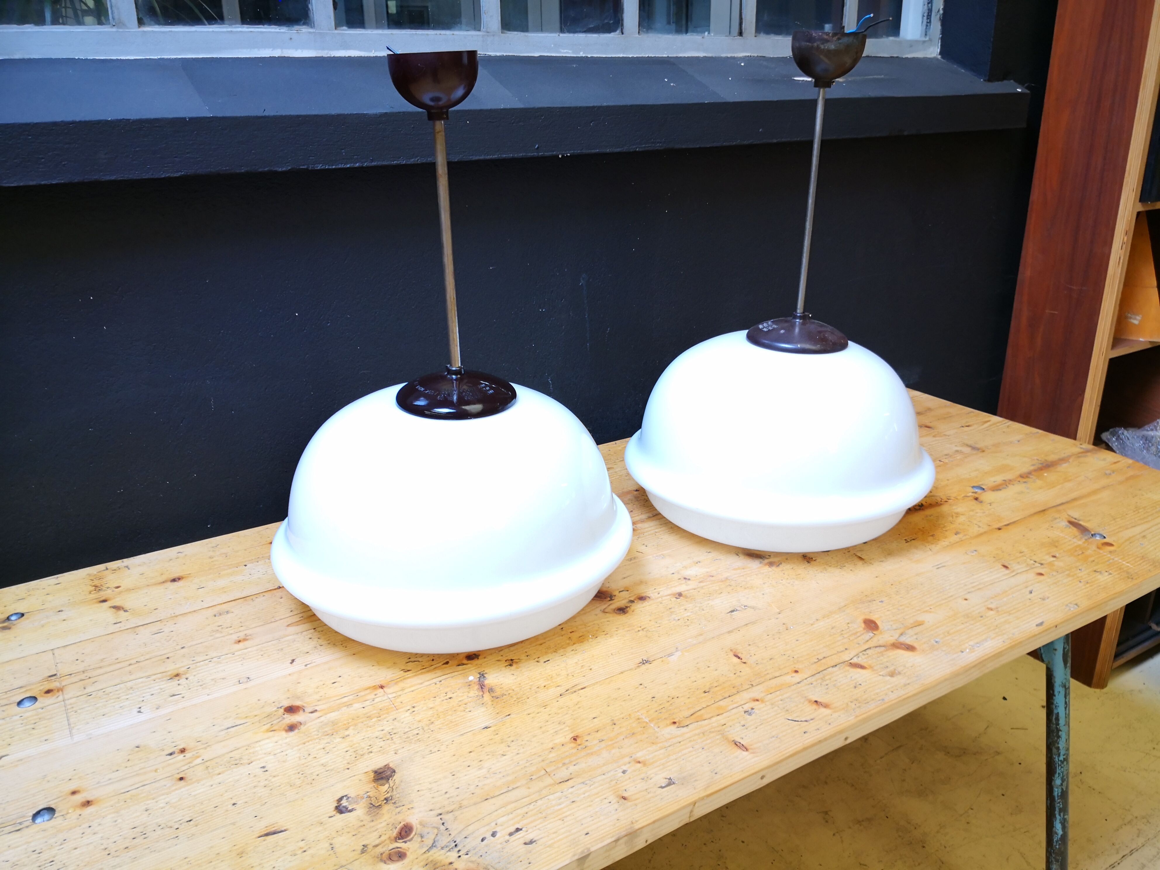 Set of 2 Czech pendant lamps, 60s