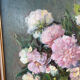 Large painting by Victor Zolnierowicz, peonies, oil on canvas, frame year