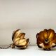 Two vintage pendant lights in gold metal
