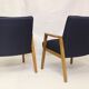 Pair of Scandinavian armchairs 60s restored deep blue gloved fabric.