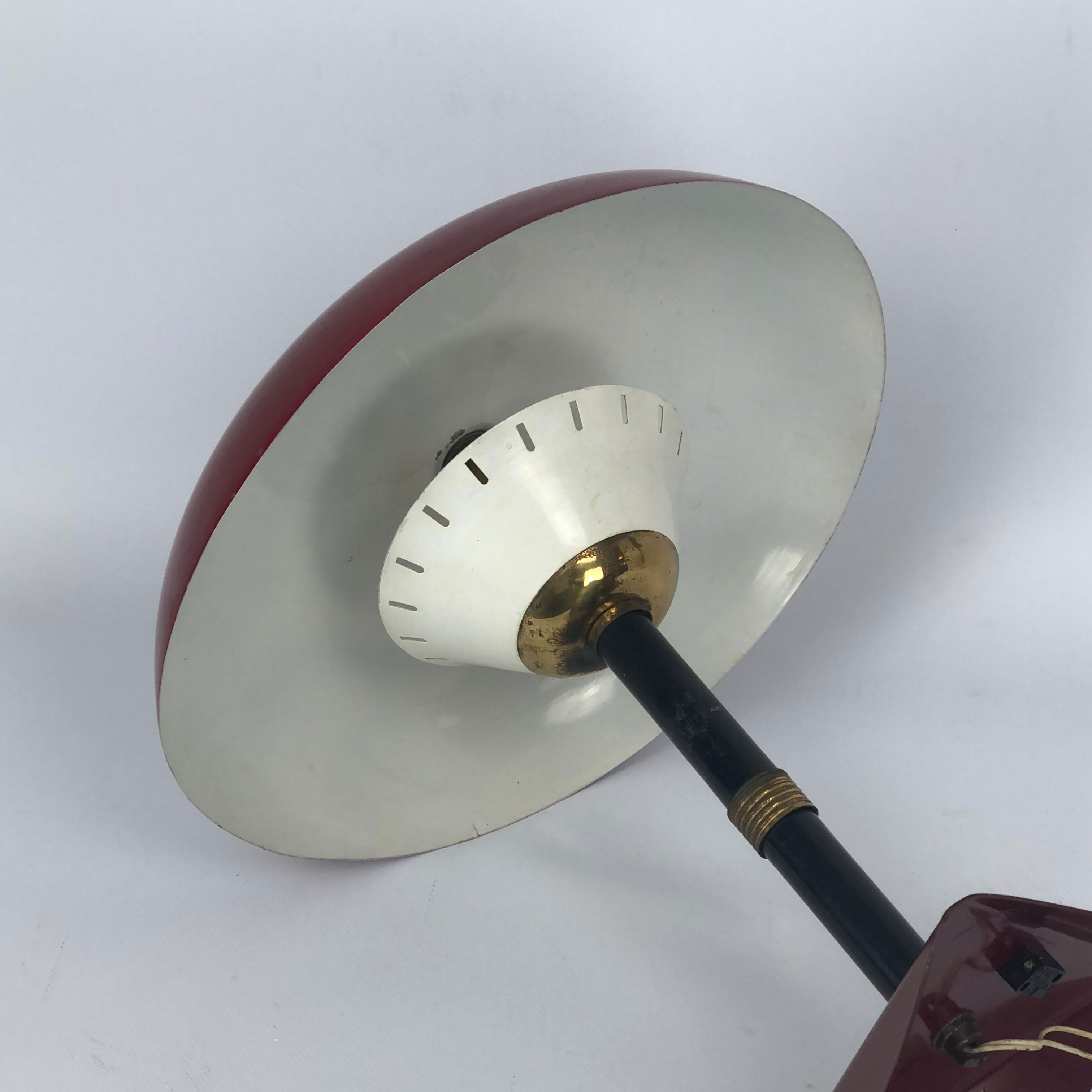 Vintage Italian brass and lacquer table lamp from 50s
