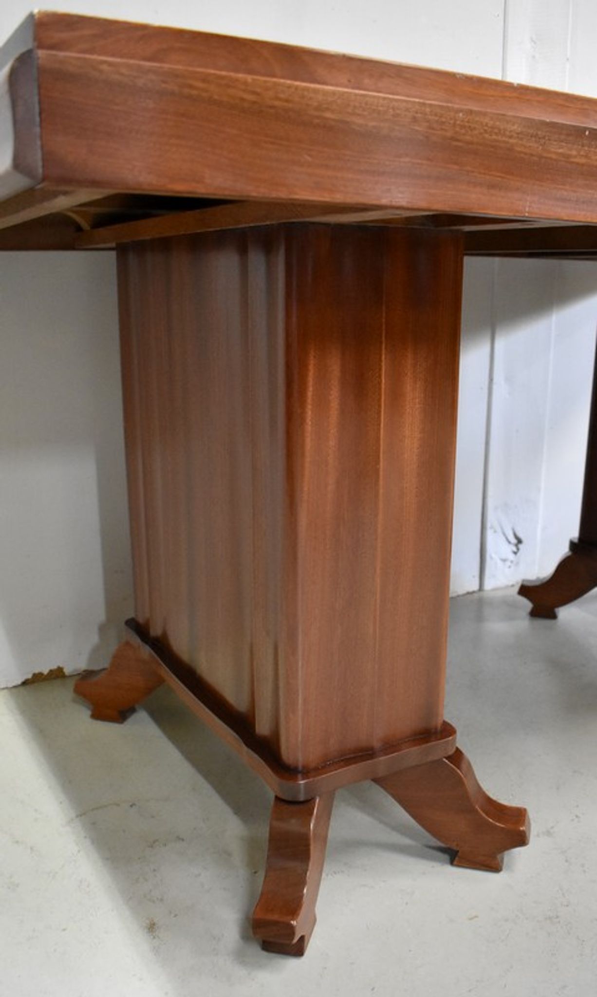 Table rectangulaire en acajou massif et plaqué 1930/1940