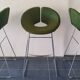 Artifort Chrome Stool and Green Fabric by Patrick Norguet