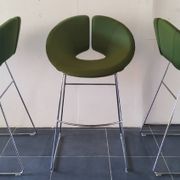 Artifort Chrome Stool and Green Fabric by Patrick Norguet