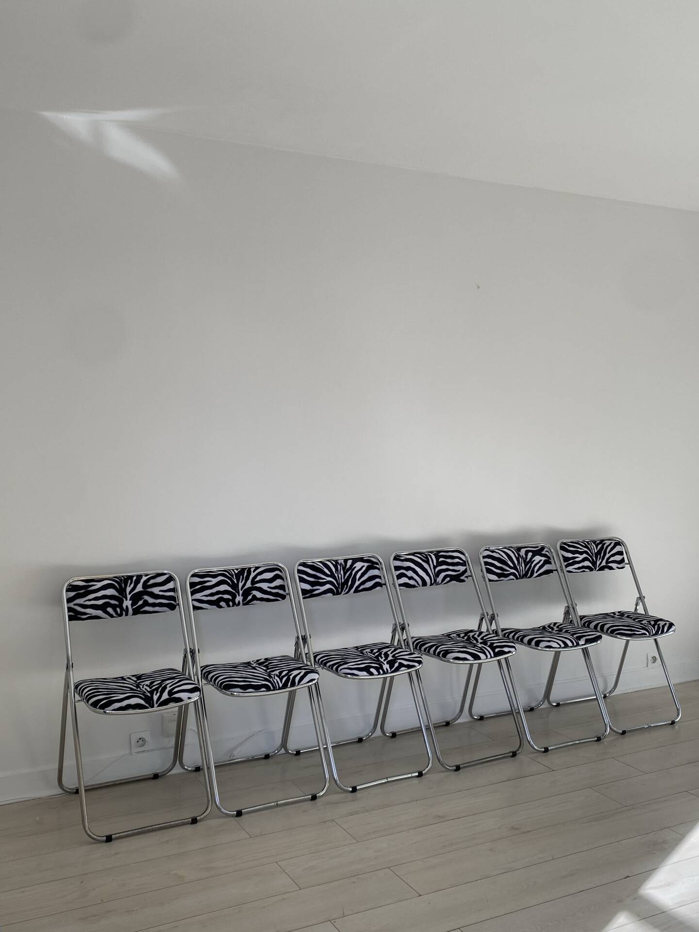 6 zebra folding chairs