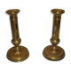 Pair of brass push-up candlesticks, 1940